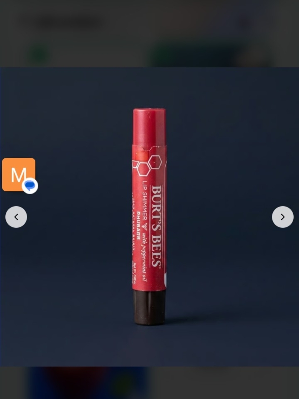 Burt's Bees Lip Shimmer Stick - Rhubarb
